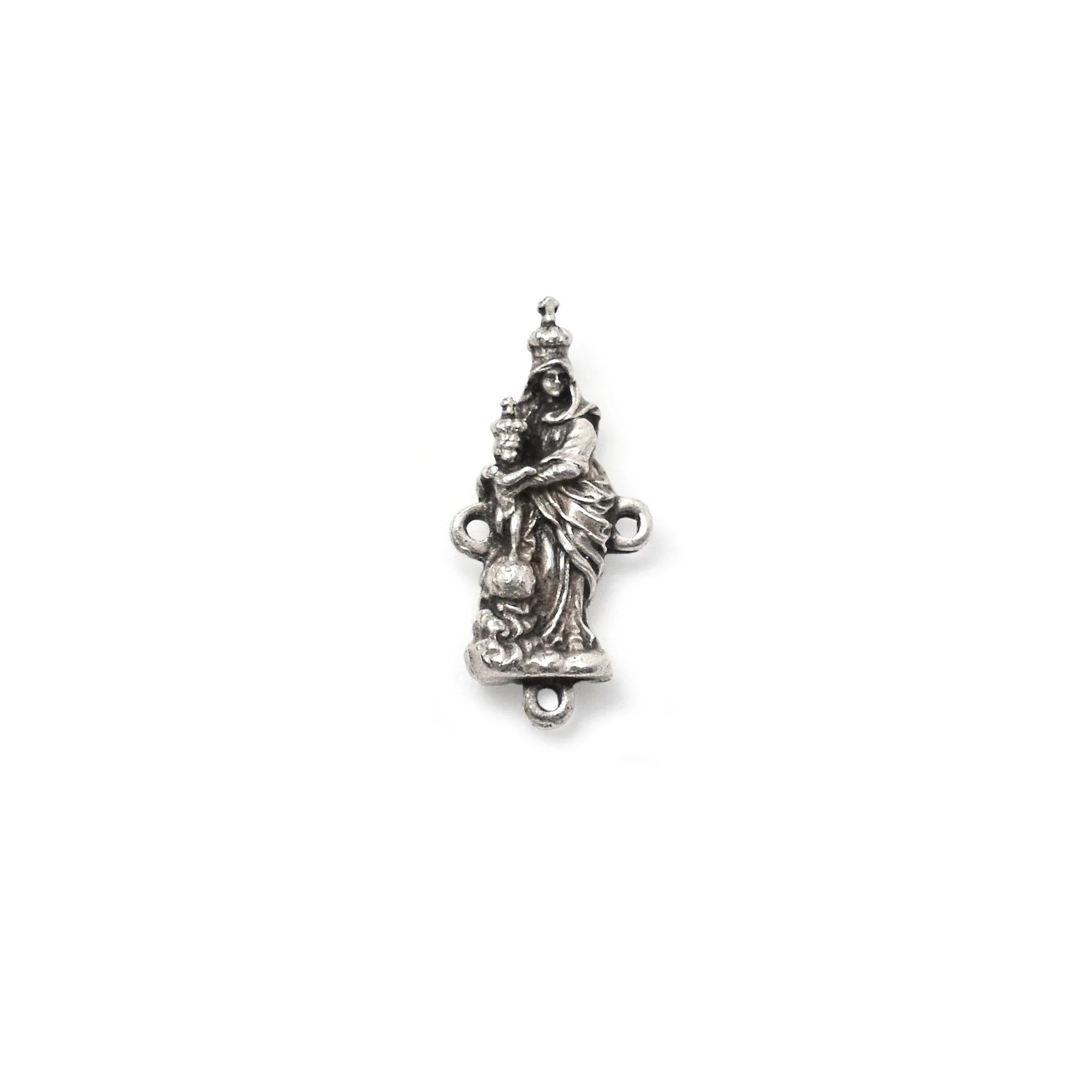 Our Lady of Victories artistic rosary with 100% recycled Bohemia glass beads - Image 5
