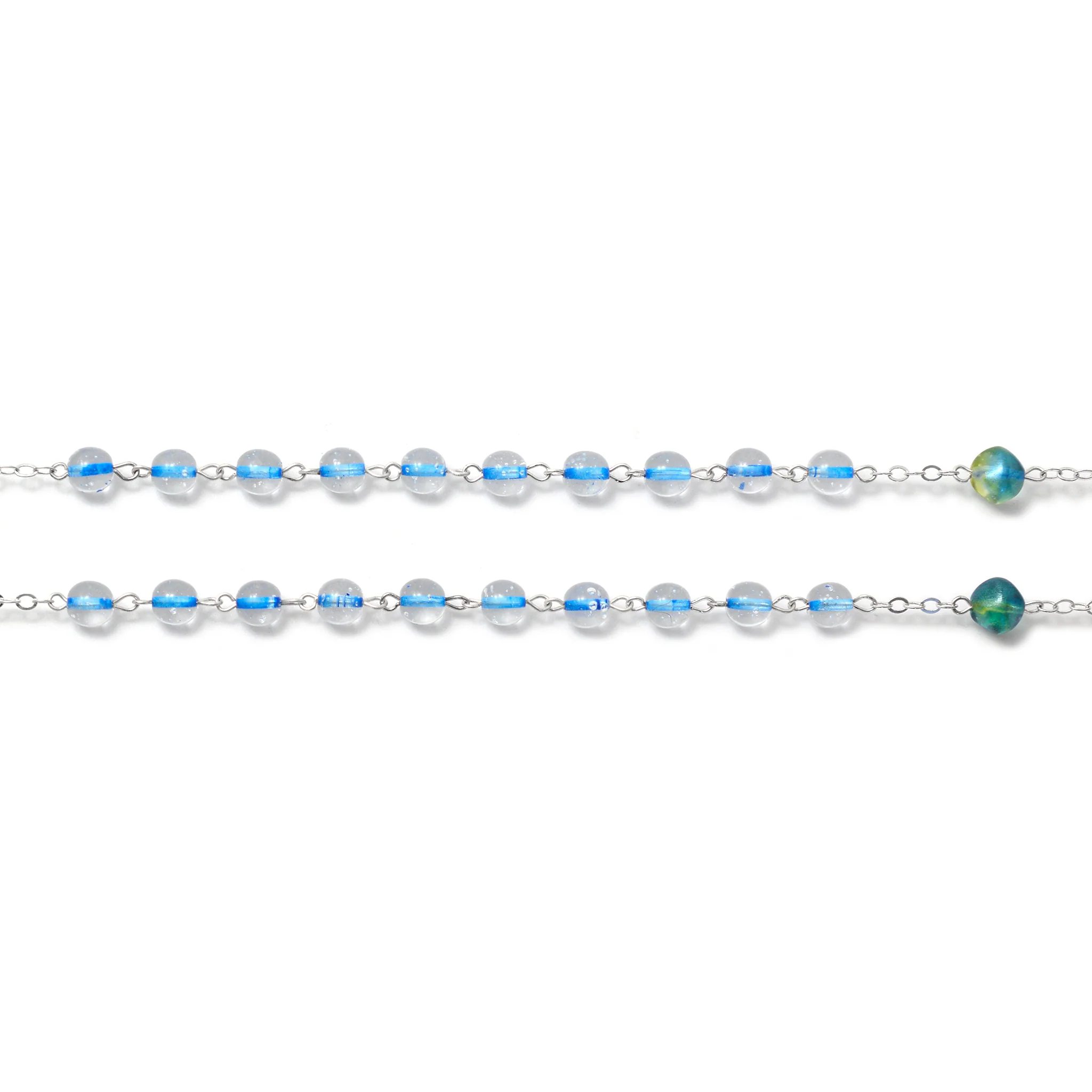 Our Lady of Victories artistic rosary with 100% recycled Bohemia glass beads - Image 7