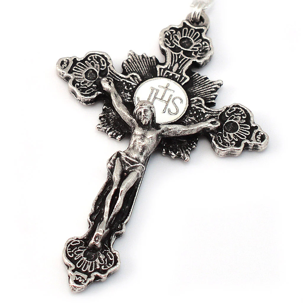 Saint Jacinta Marto Blush Pearl Silver Rosary - Image 2