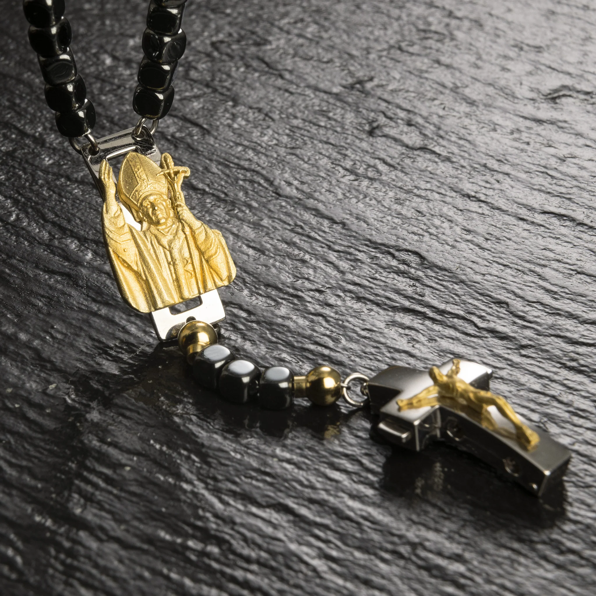 DEVOTIONAL ROSALET® - SQUARE POLISHED HEMATITE BEADS - Image 36