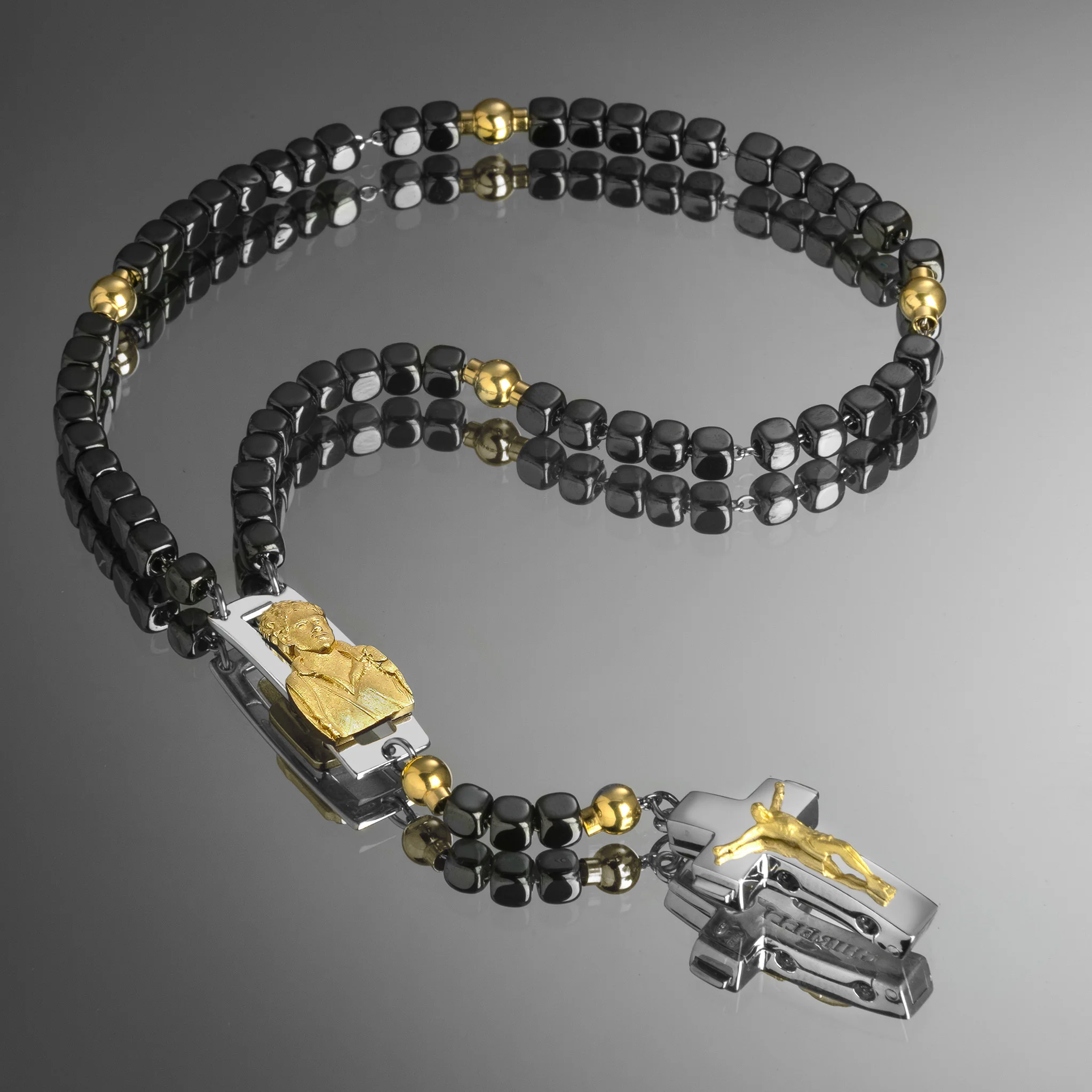 DEVOTIONAL ROSALET® - SQUARE POLISHED HEMATITE BEADS - Image 44