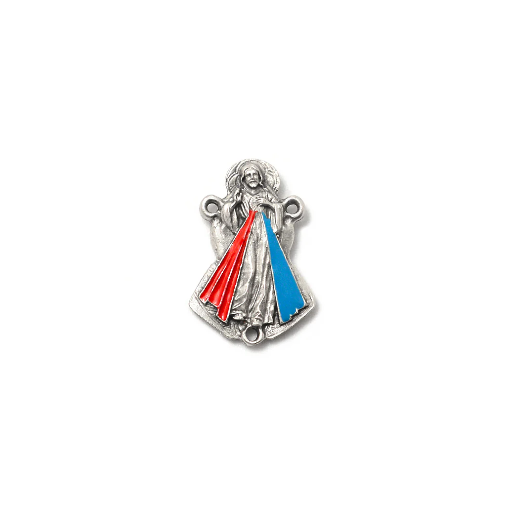 Merciful Jesus Divine Mercy Faceted Crimson & White Rosary - Image 4