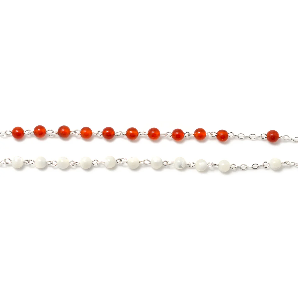 Merciful Jesus Divine Mercy Agate & Mother-of-Pearl Rosary - Image 6