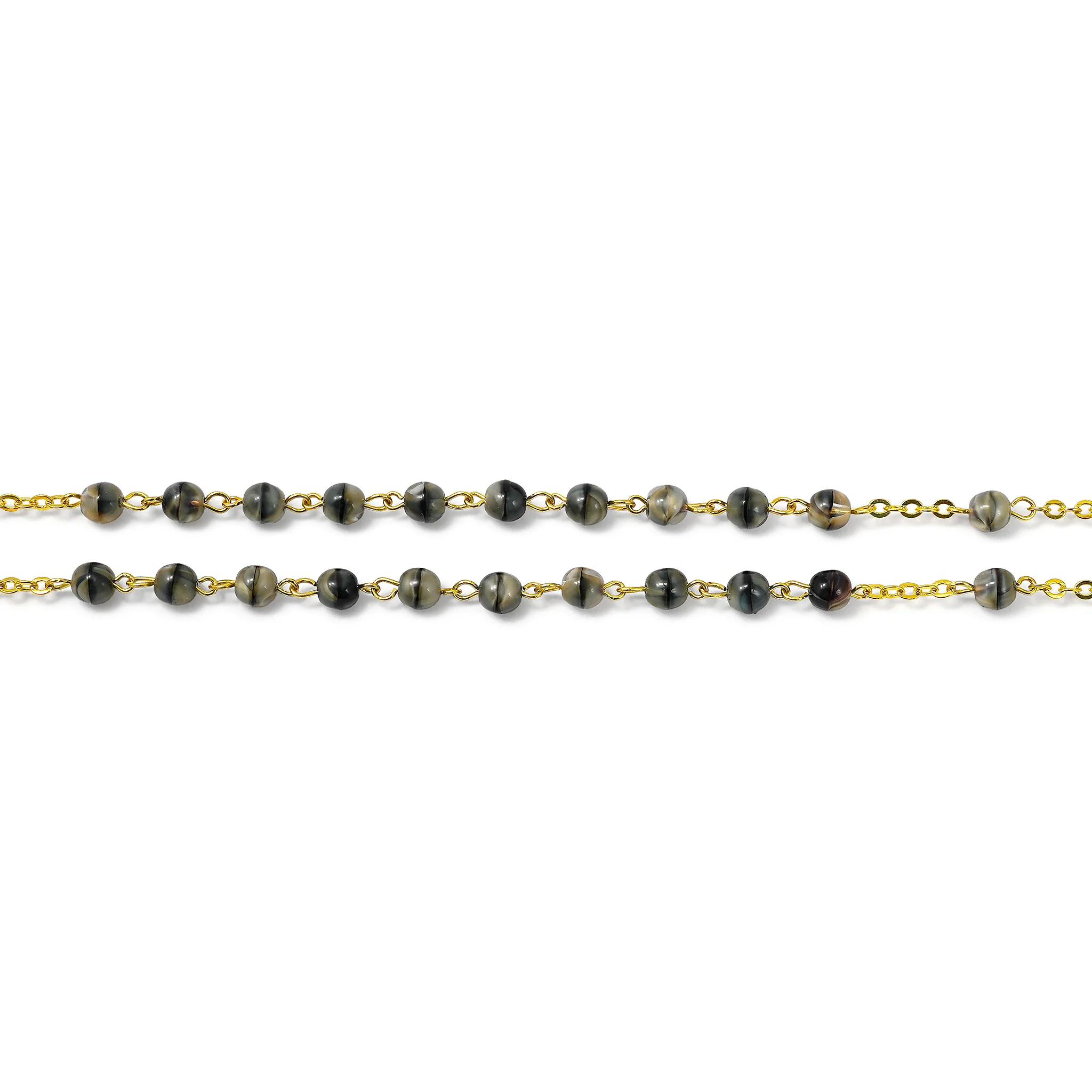 Fatima Rosary With Crown, Marbled Grey & Gold - Image 6