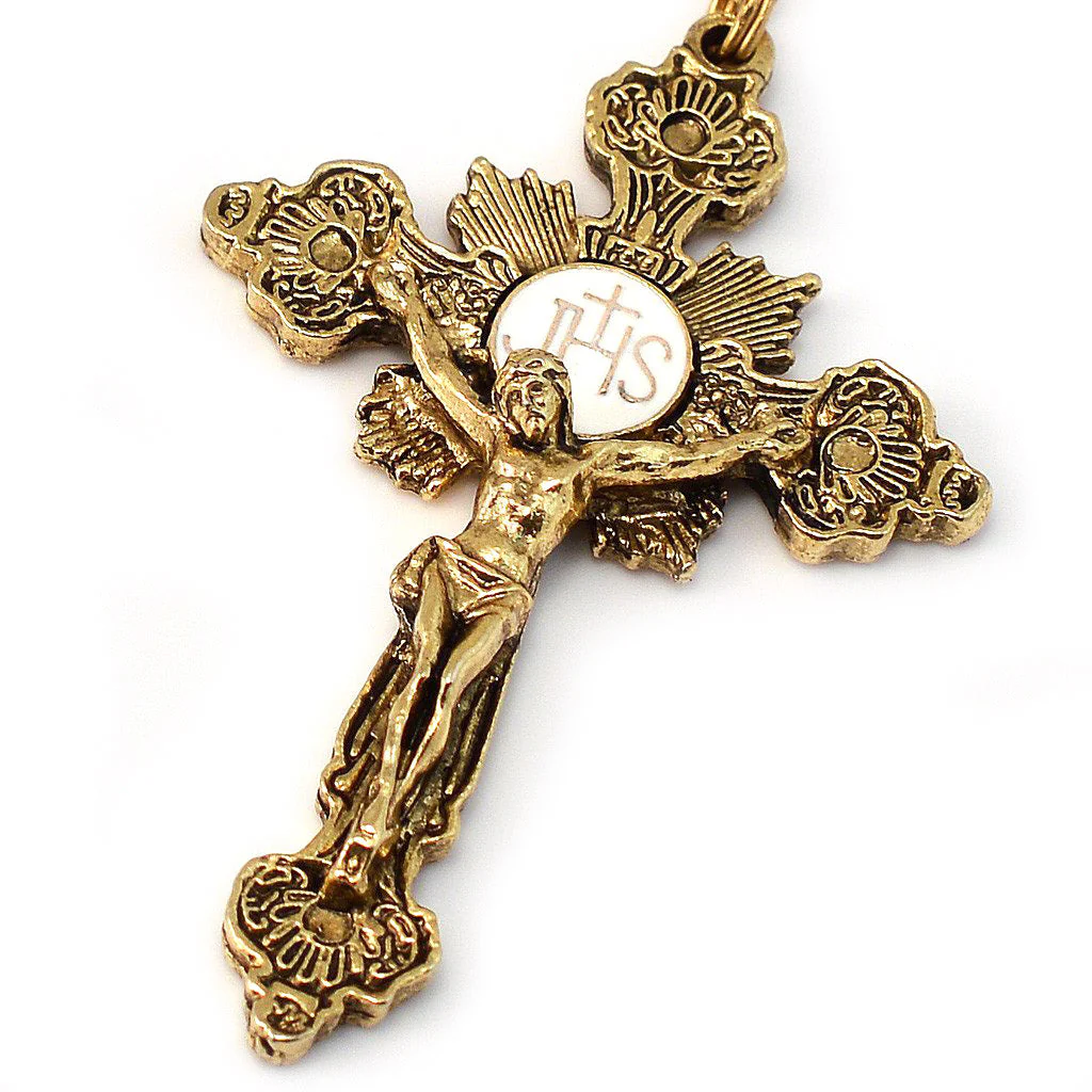 Fatima Lily Amethyst & Gold Rosary - Image 2