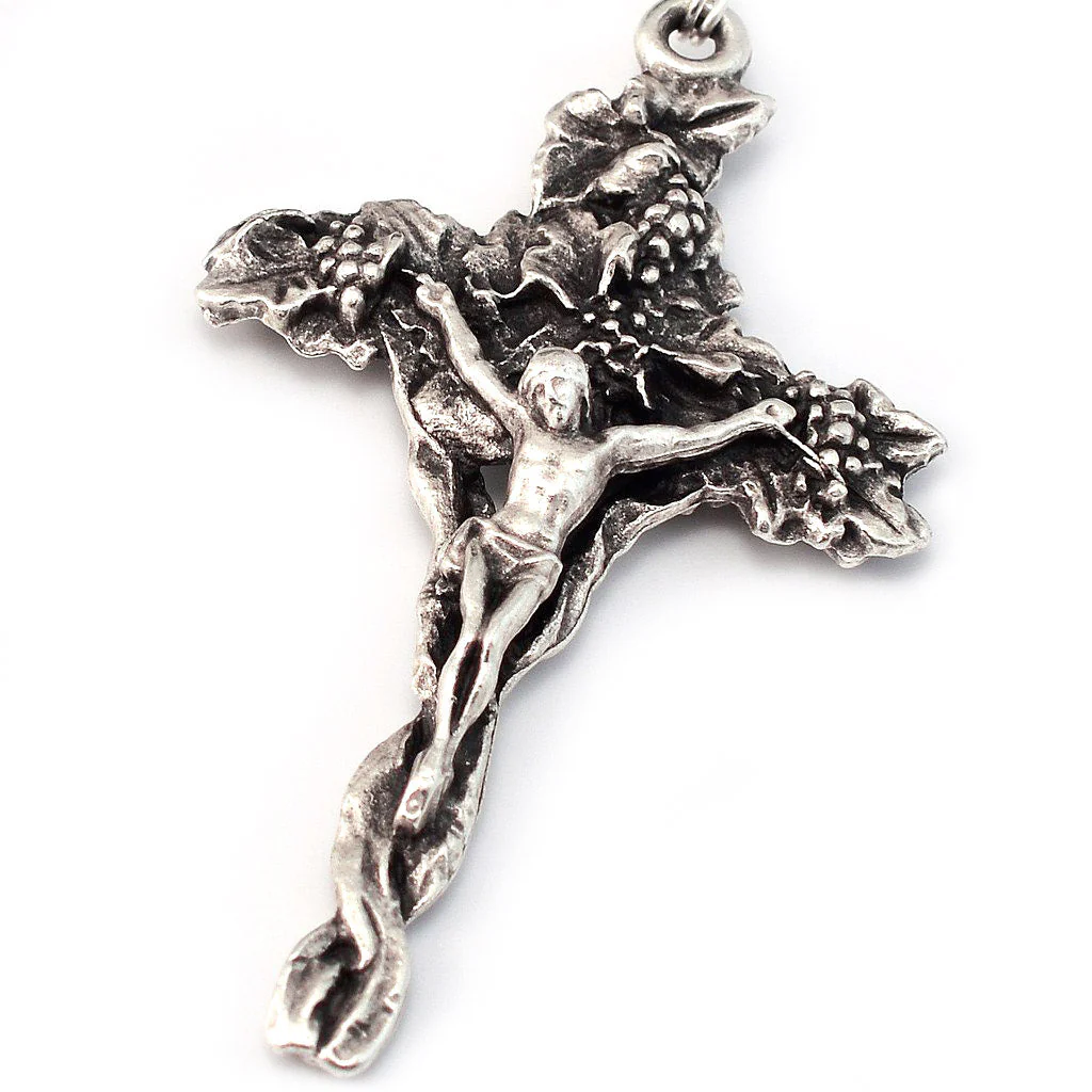 Fatima Immaculate Heart Lapis & Silver Rosary - Image 2