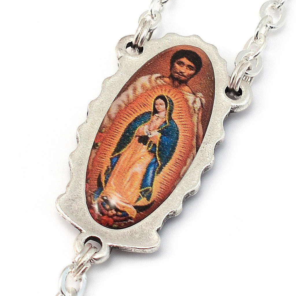 Our Lady of Guadalupe Rosary, Silver - Image 4