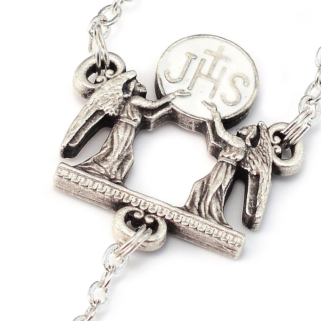 Holy Communion Vine & Branches White & Silver Vine Rosary - Image 4