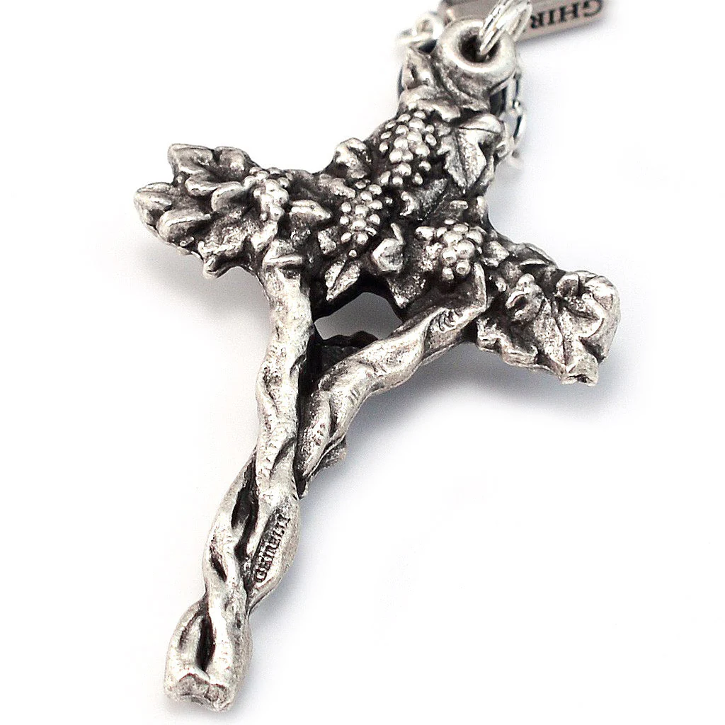 Holy Communion Black Aurora Borealis & Silver Vine Rosary - Image 3