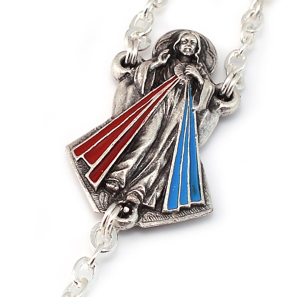 Holy Communion Vine & Branches Aurora Borealis & Silver Rosary - Image 4