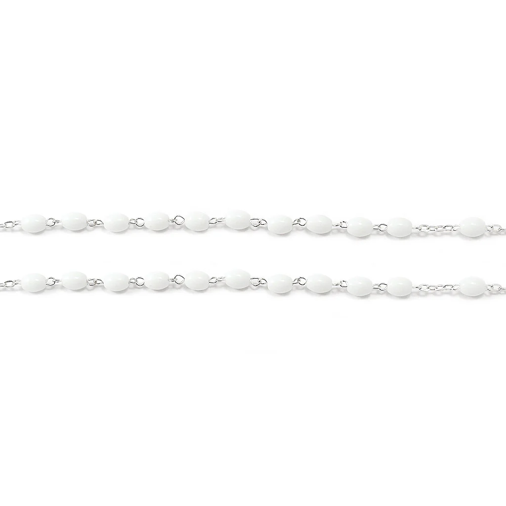 Holy Communion Vine & Branches White & Silver Rosary - Image 6