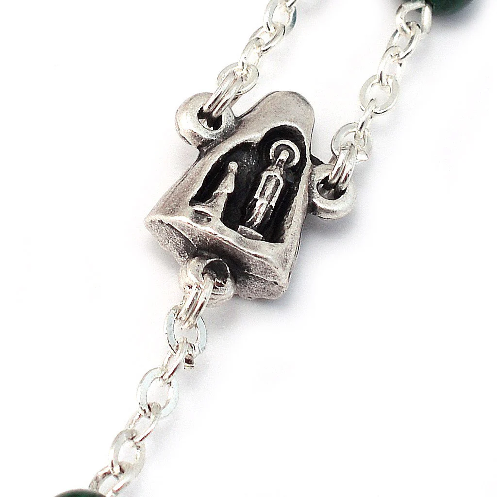 Lourdes Grotto Red Agate Rosary - Image 4