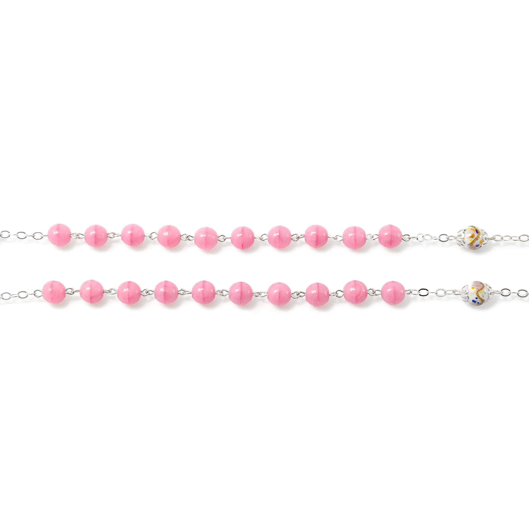 Mary's Motherly Love Collection Pink & Silver Rosary - Image 6