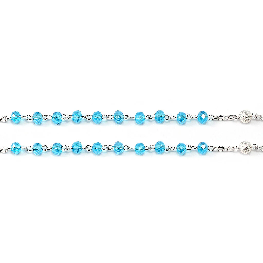 Medjugorje Queen of Peace Rosary, Aqua - Image 7