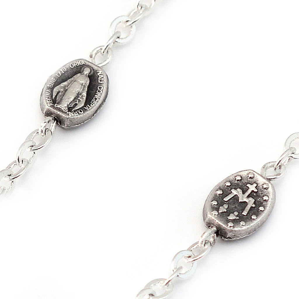 Miraculous Medal Silver Decade Rosary - Image 5