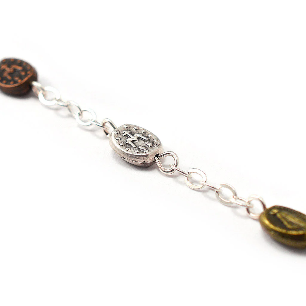 Miraculous Medal Rosary with Metal Beads - Image 6