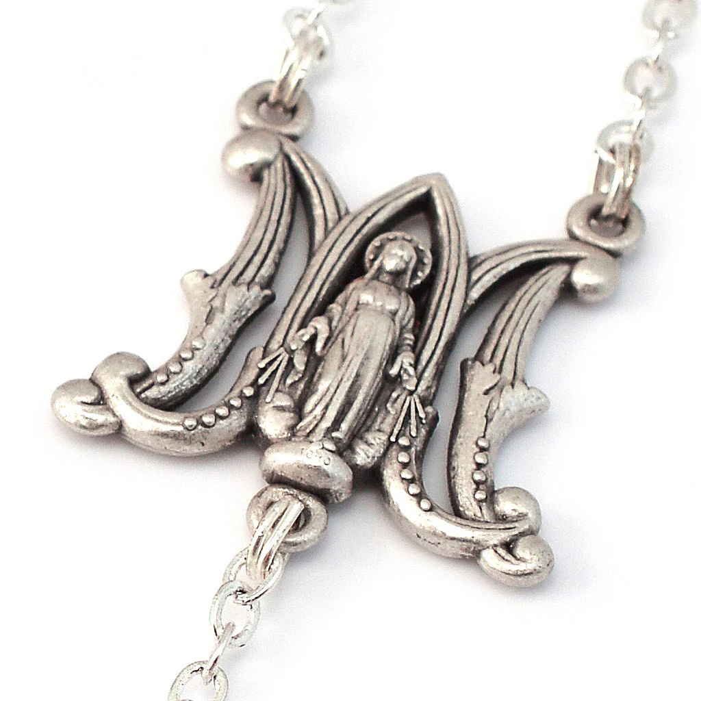 Miraculous Medal Silver Rosary - Image 4
