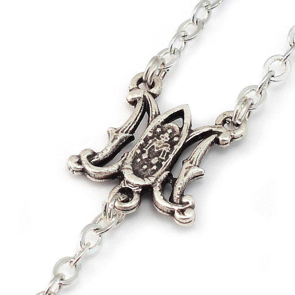 Annunciation Rosary, Wood & Silver, Miraculous Medal - Image 4