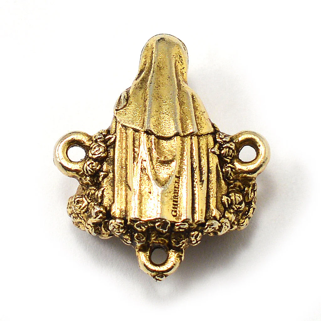 Our Lady of the Miraculous Medal Rosary in Burgundy & Antique Gold - Image 5