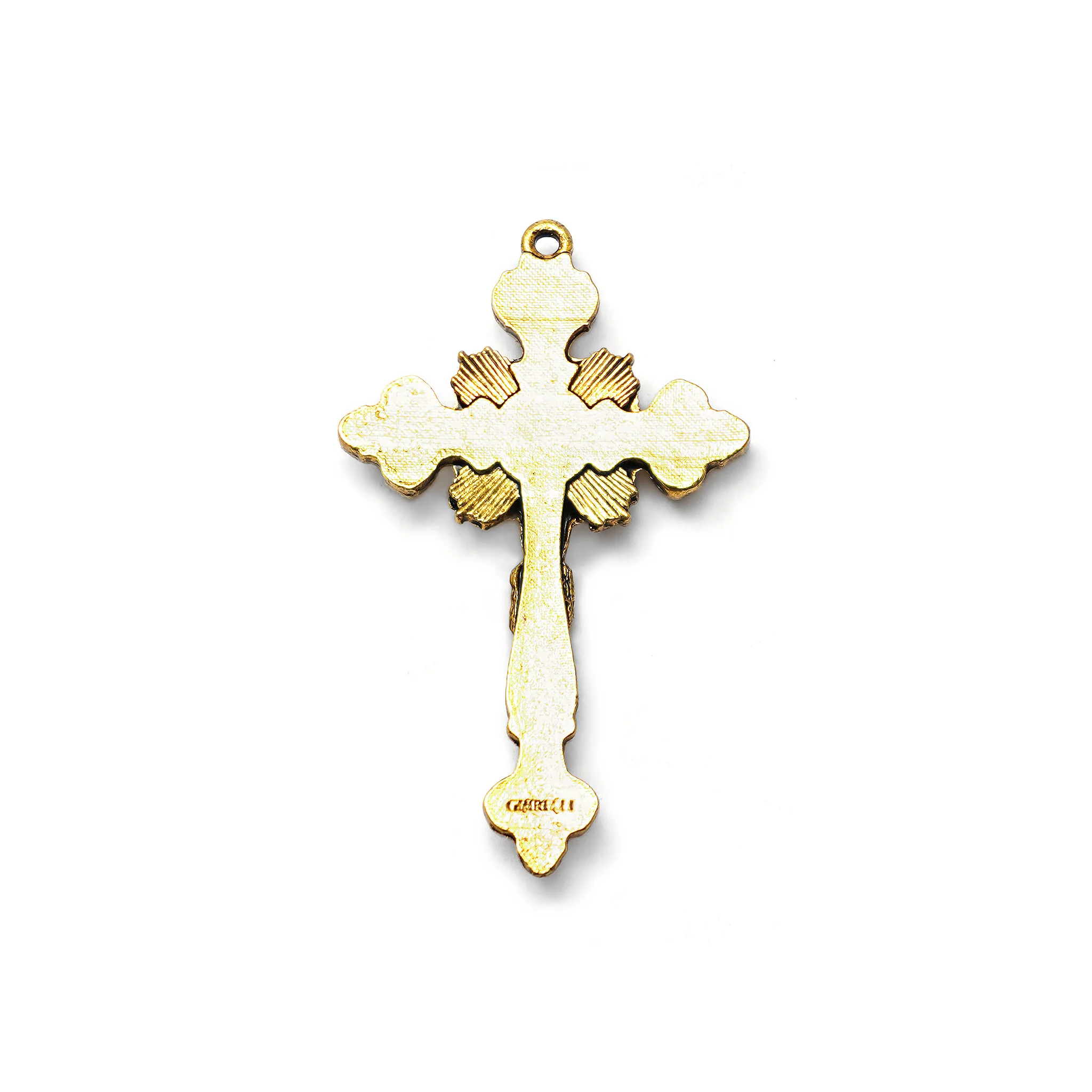 Our Lady of the Miraculous Medal Rosary in Antique Gold with Natural Jasper Stone - Image 3