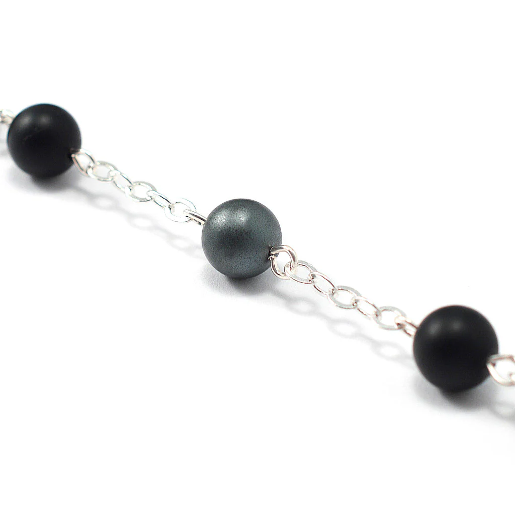 Rosaries for Men with Hematite, Black Agate & Silver - Image 6