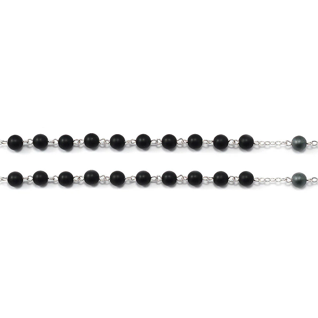 Rosaries for Men with Hematite, Black Agate & Silver - Image 7