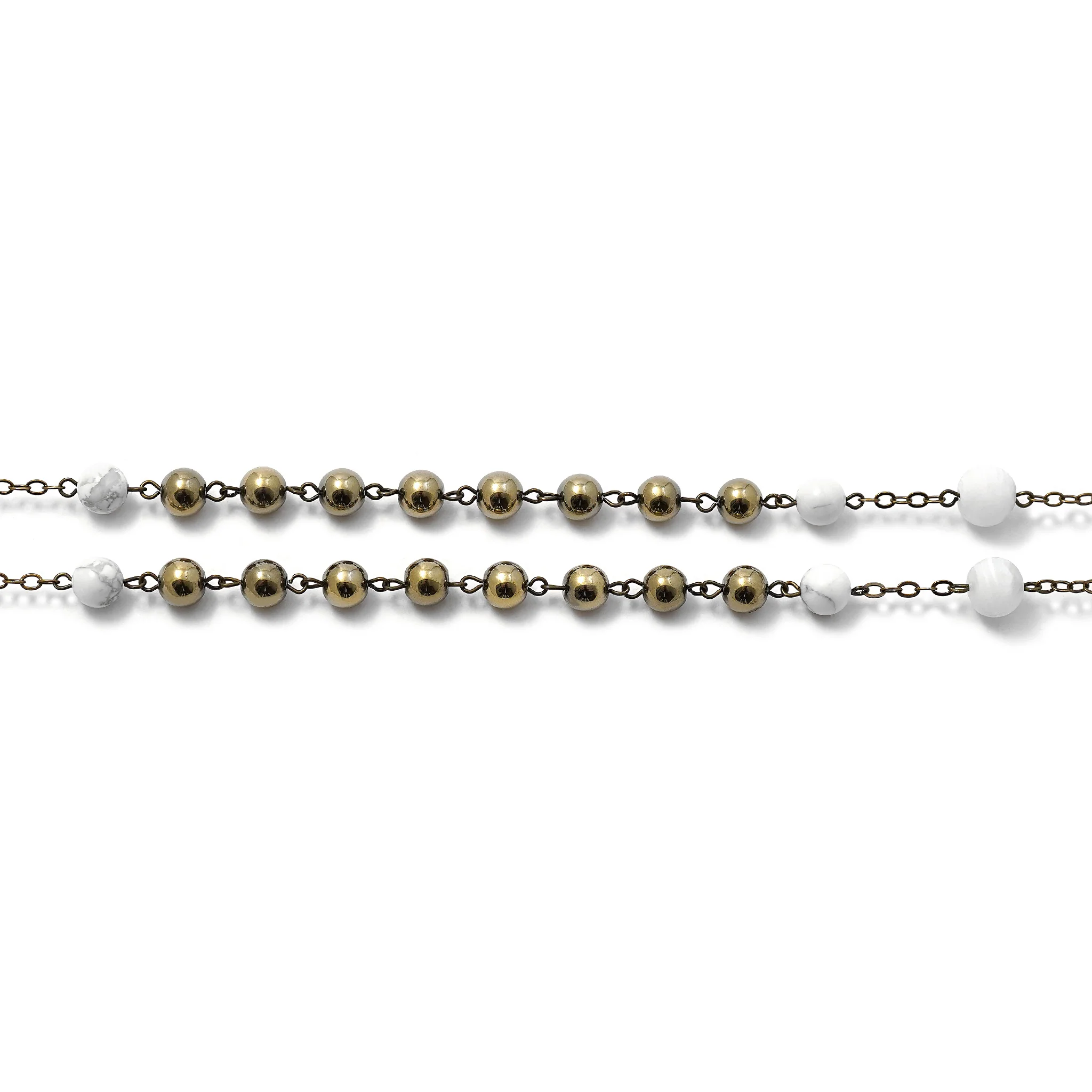 Madonna Roses in Bronze with White Murano Glass Rosary - Image 6