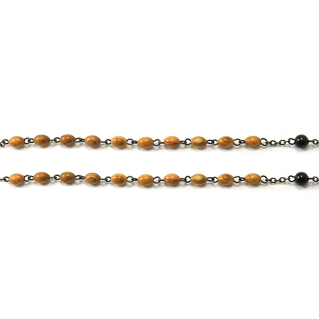 Saint Anthony Rosary in Antique Bronze and Olive Wood Beads - Image 7