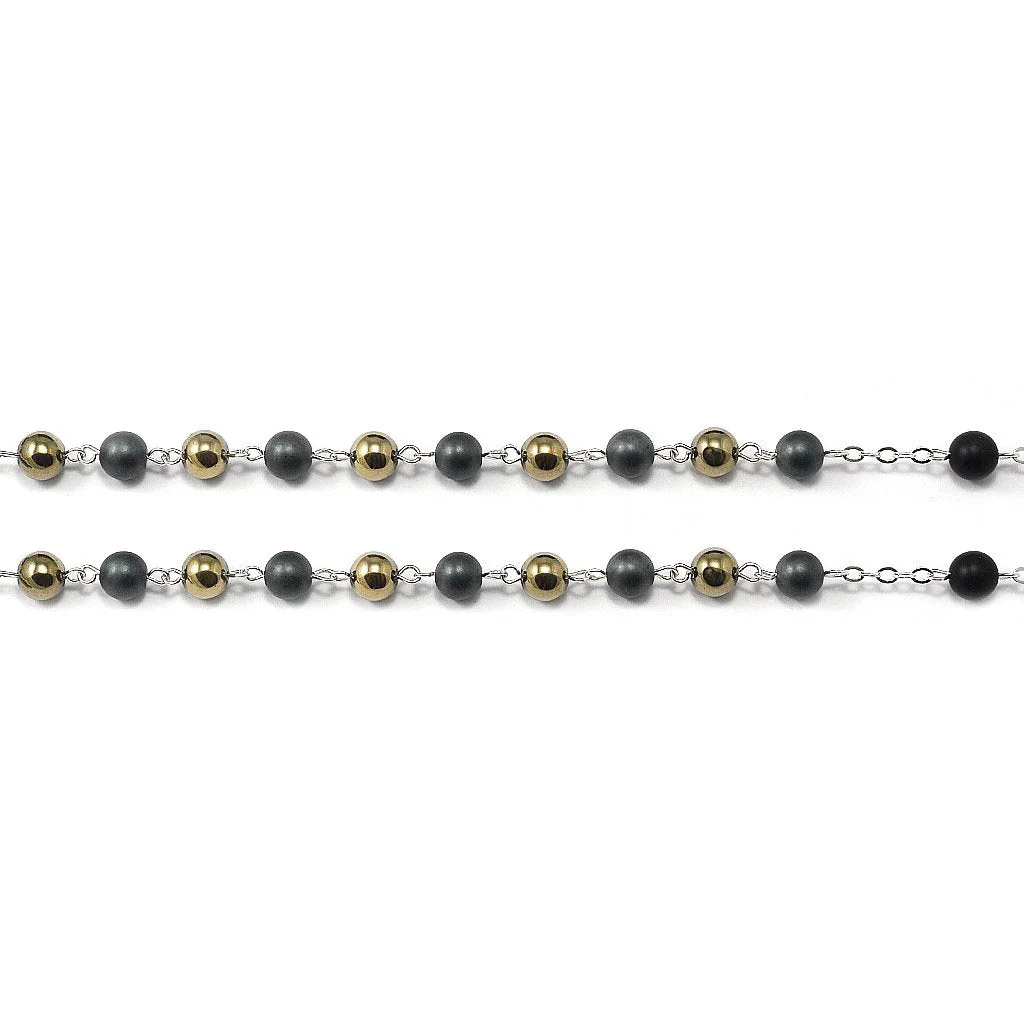 Saint Anthony Rosary in Antique Silver and Hematite Beads - Image 6