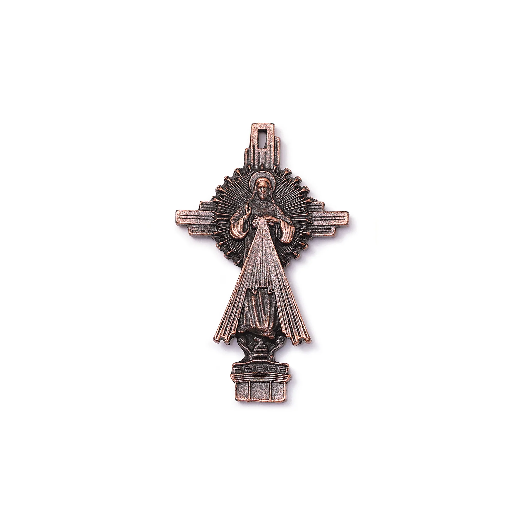Saint John Paul II Rosary in Antique Copper with Genuine Murano Glass - Image 2