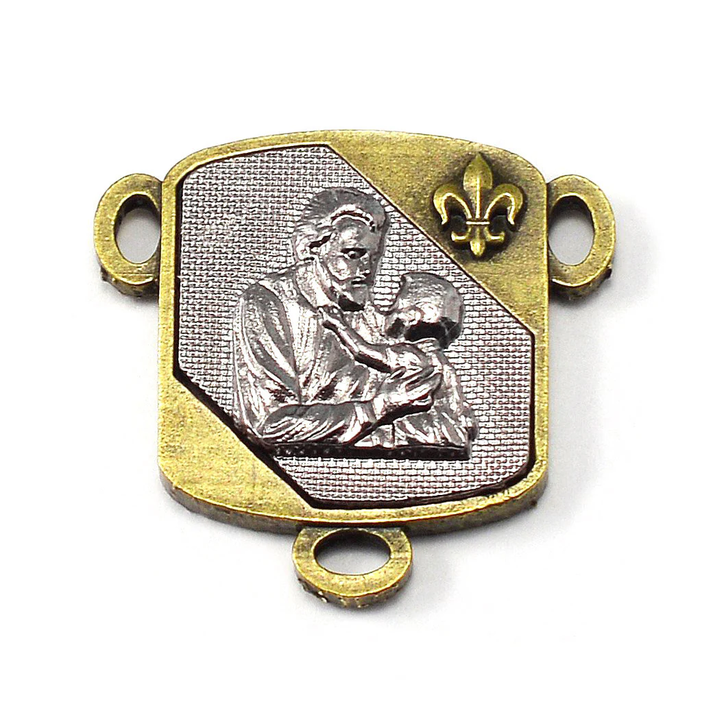 Saint Joseph Rosary in Bronze, Black & Hematite - Image 4