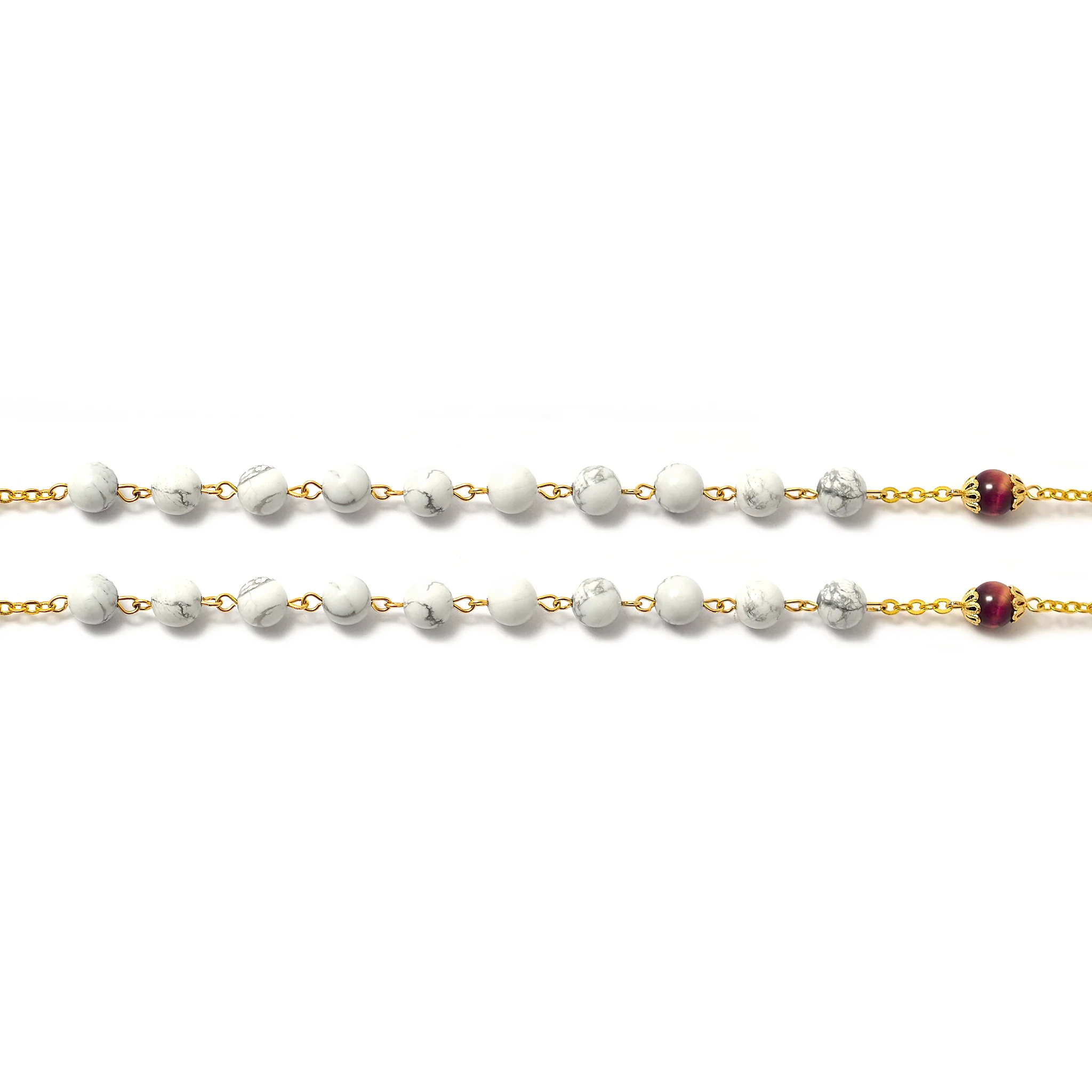 Saint Therese of Lisieux Gold Rosary | With Aulite & Tiger’s Eye beads - Image 6