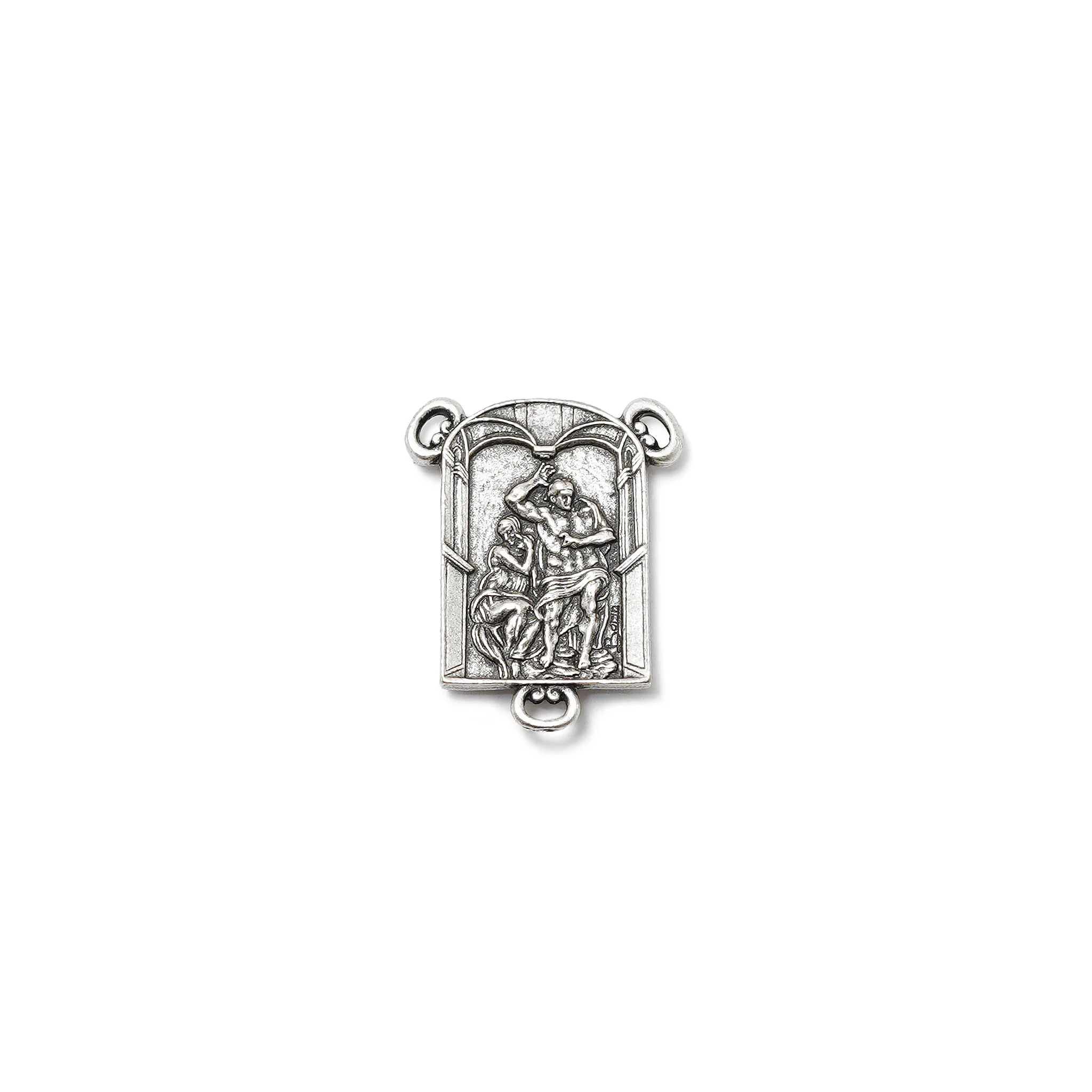 The Sistine Chapel Rosary in Antique Silver with Genuine Murano Glass Beads - Image 4
