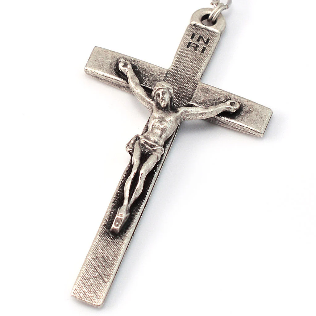 Saint Francis and Saint Clare of Assisi Rosary Black Wood & Silver - Image 2