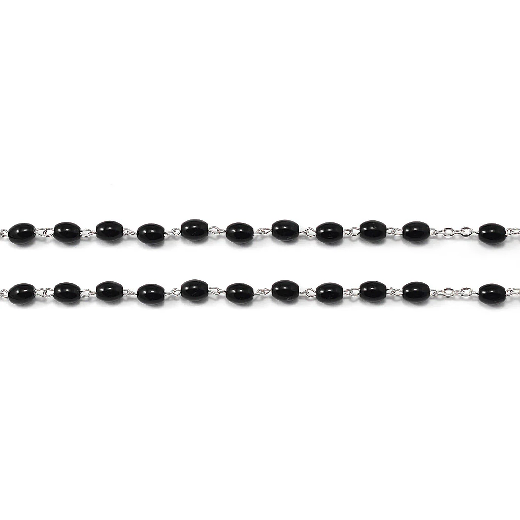 Saint Francis and Saint Clare of Assisi Rosary Black Wood & Silver - Image 5