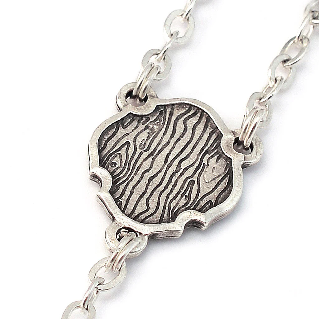 Saint Joseph Wood & Silver Rosary - Image 4