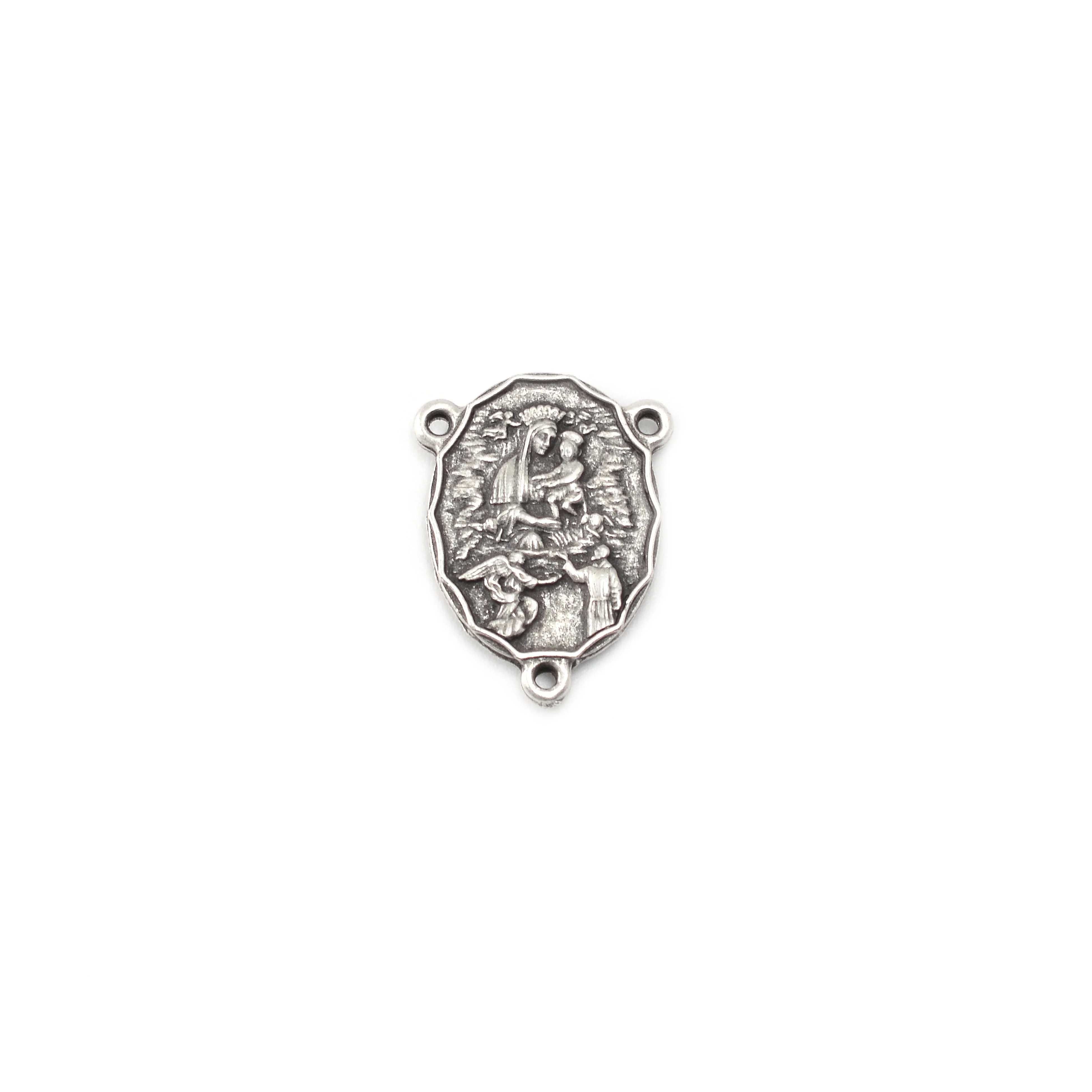 Saint Pio of Pietrelcina Anniversary Rosary in Antique Silver with Pink Pearl Beads - Image 5