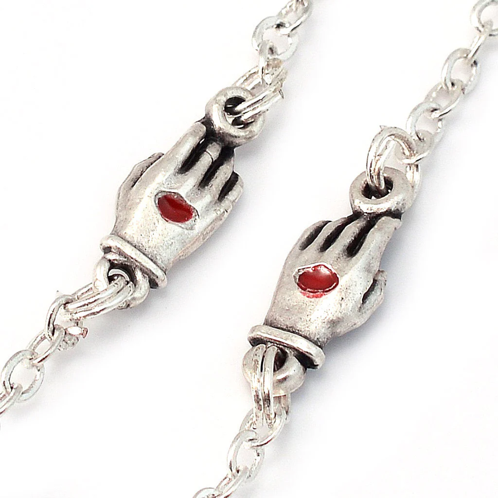 Saint Pio of Pietrelcina White & Silver Rosary - Image 6