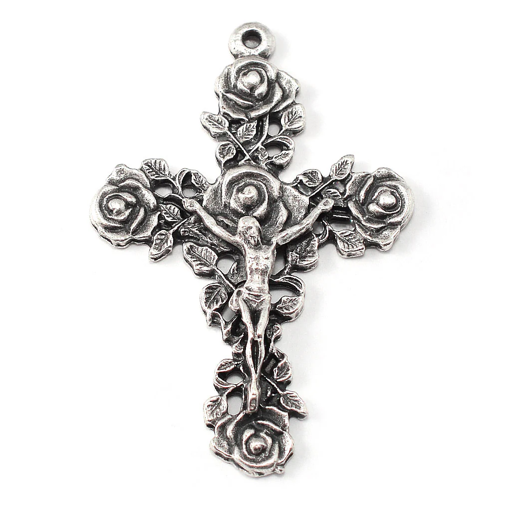 Saint Therese of Lisieux Roses Silver Rosary - Image 2