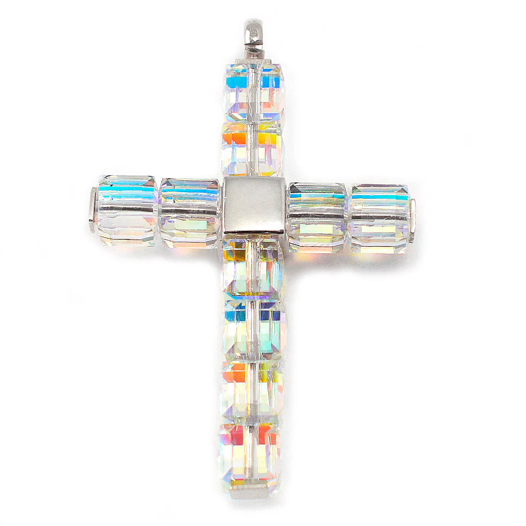 Aurora Borealis Crystal Rosary with Sterling Silver - Image 3