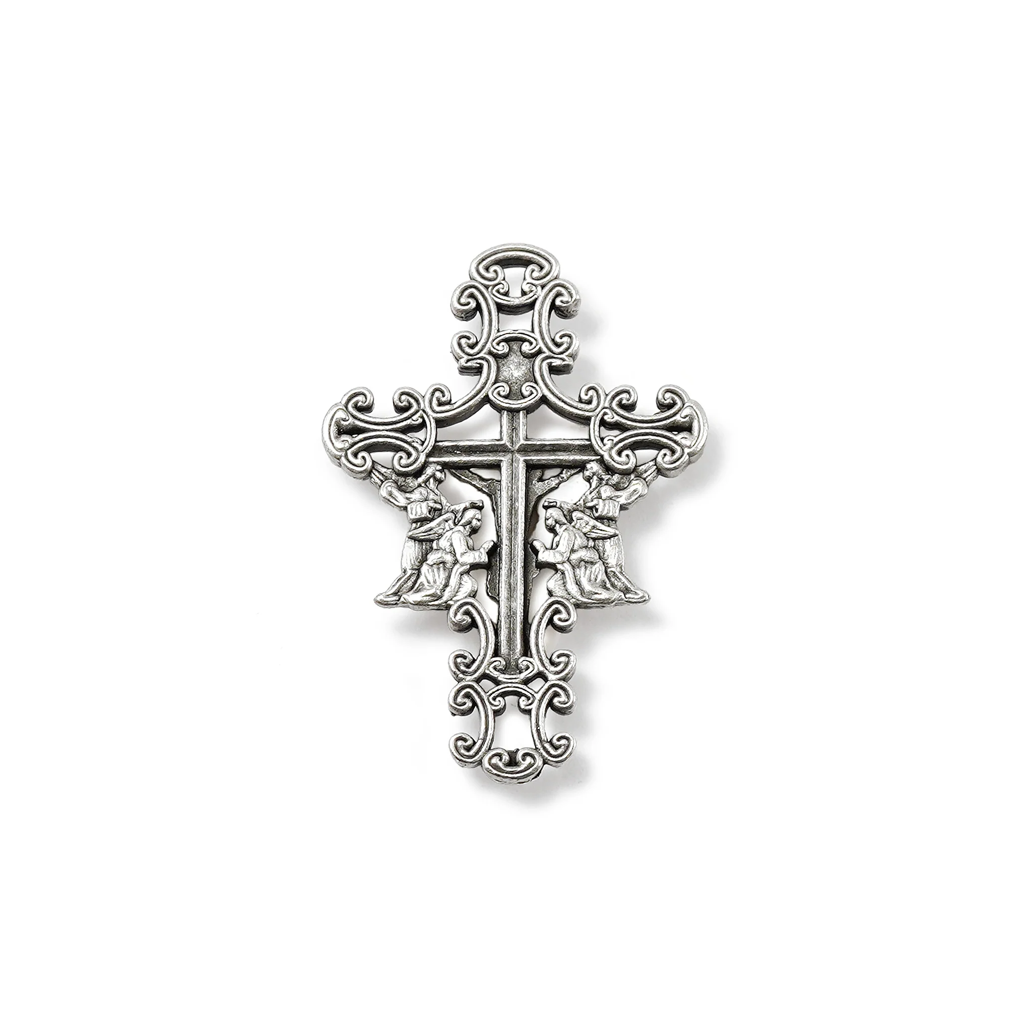 The Holy Angels Rosary in antique silver with Mother of Pearl beads - Image 3
