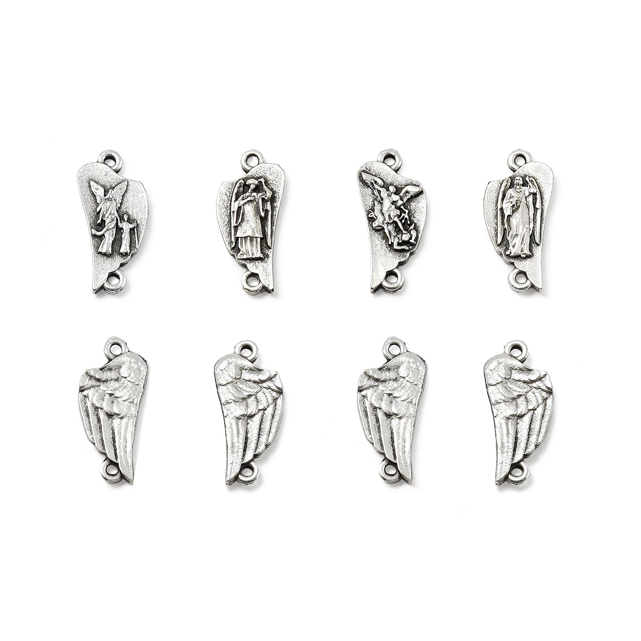 The Holy Angels Rosary in antique silver with Mother of Pearl beads - Image 6