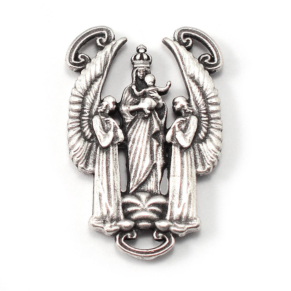 The Holy Mass Rosary with Oval Glass White Beads by Ghirelli - Image 4
