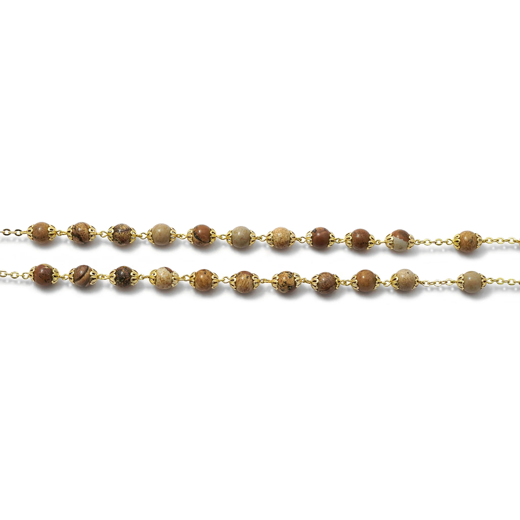 The Sistine Chapel Rosary in Gold with Natural Jasper Stone - Image 5