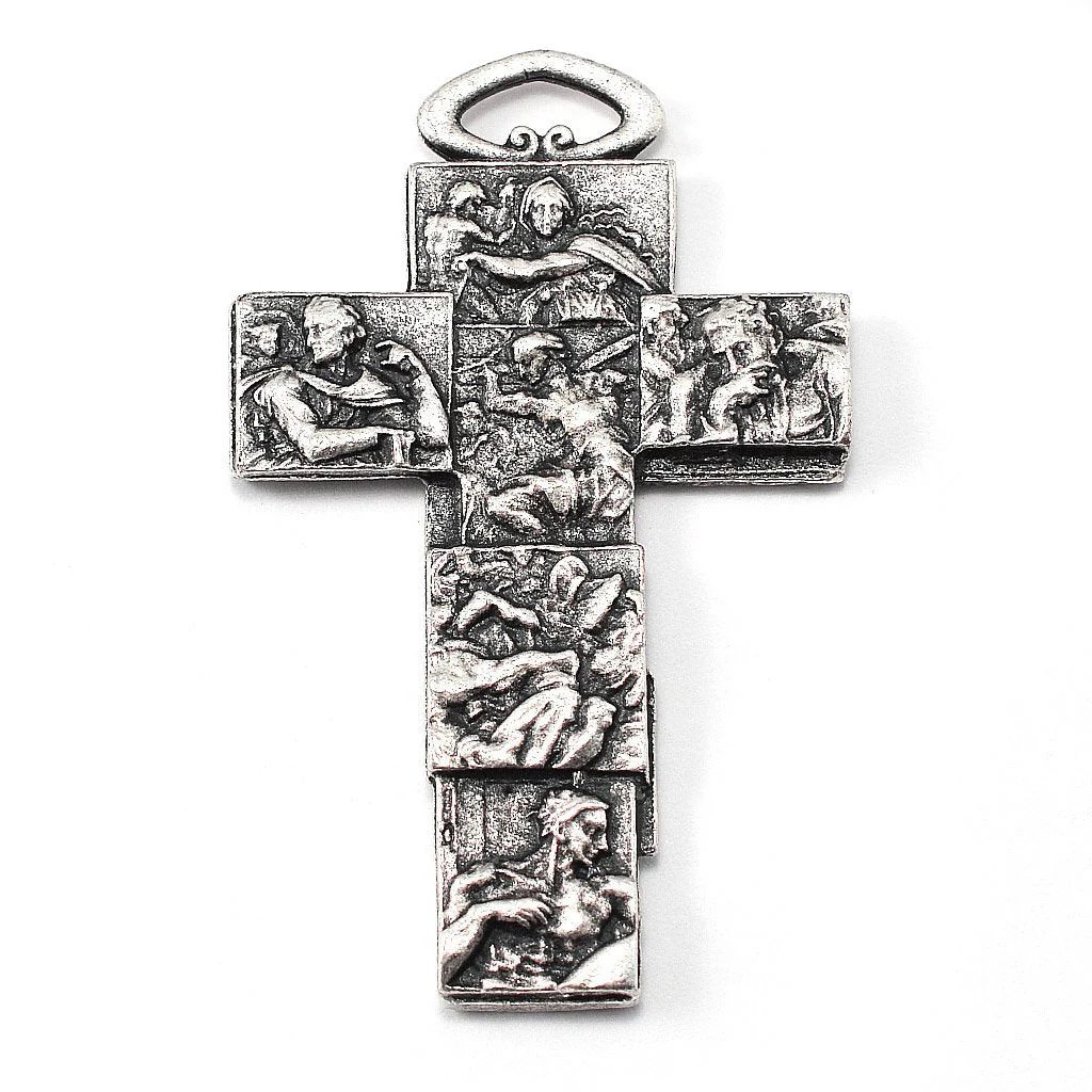 The Sistine Chapel Rosary in Silver with Hematite Beads - Image 3