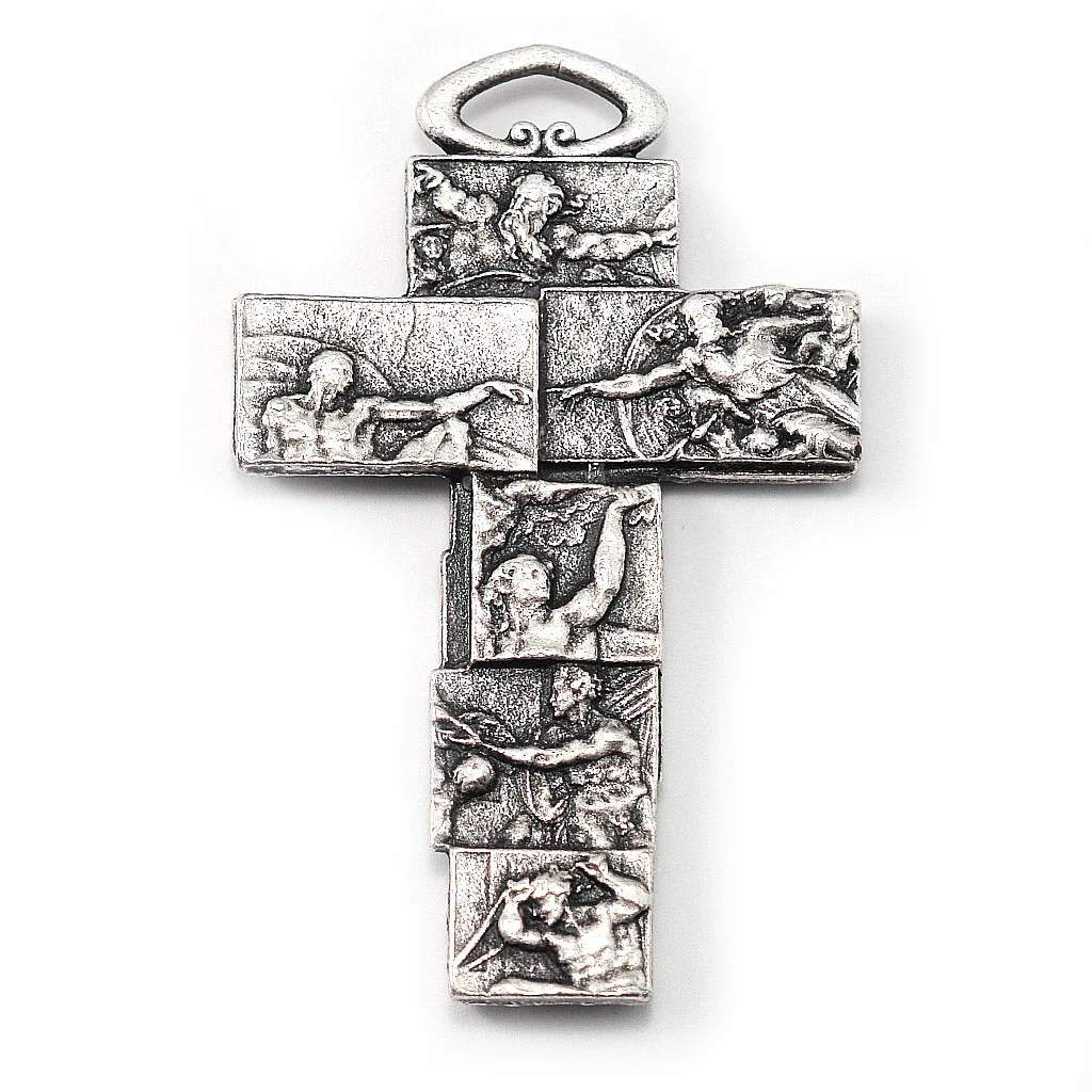 The Sistine Chapel Rosary in Silver with Black Crystal Beads - Image 3
